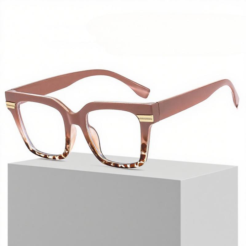 Vintage Square Plain Glasses Computer Office Men's and Women's Large Frame Comfortable Anti-blue Light Glasses Eye Protection
