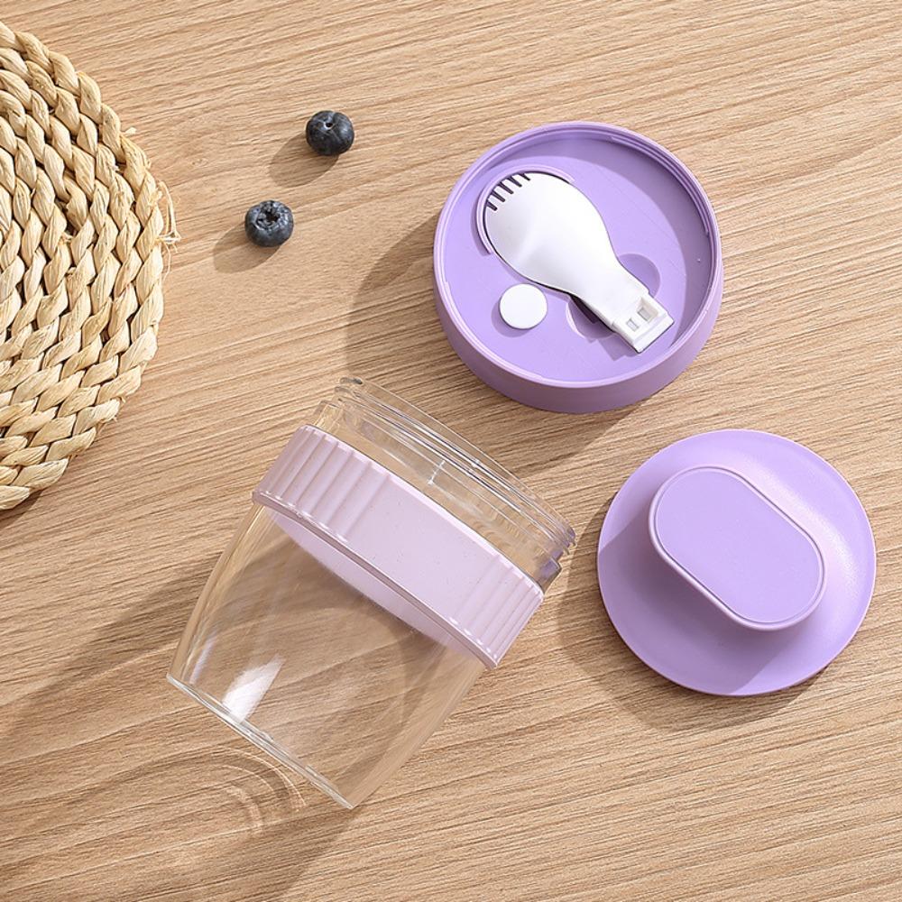 Plastic Yogurt Salad Cup Transparent Lunch Box Multifunctional Oatmeal Cereal Cup  Fitness
