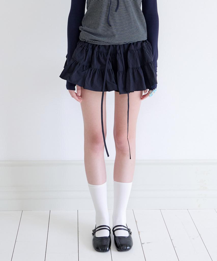 Alkialka Puffy Mini Skirt (Dark Navy)