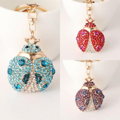 Lovely Ladybird Insect Keyring Animal Rhinestone Hanging Pendant  for Women/Men