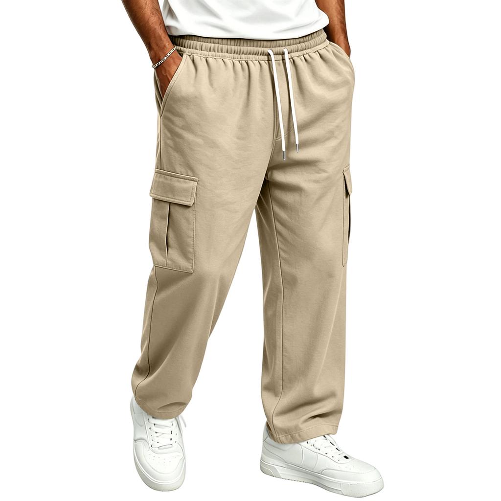 Men's Casual Straight Leg Drawstring Jogger Pants for Commute and Everyday Wear
