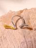 Qiong Yao Geometric Two-Tone Adjustable Stainless Steel Ring for Women
