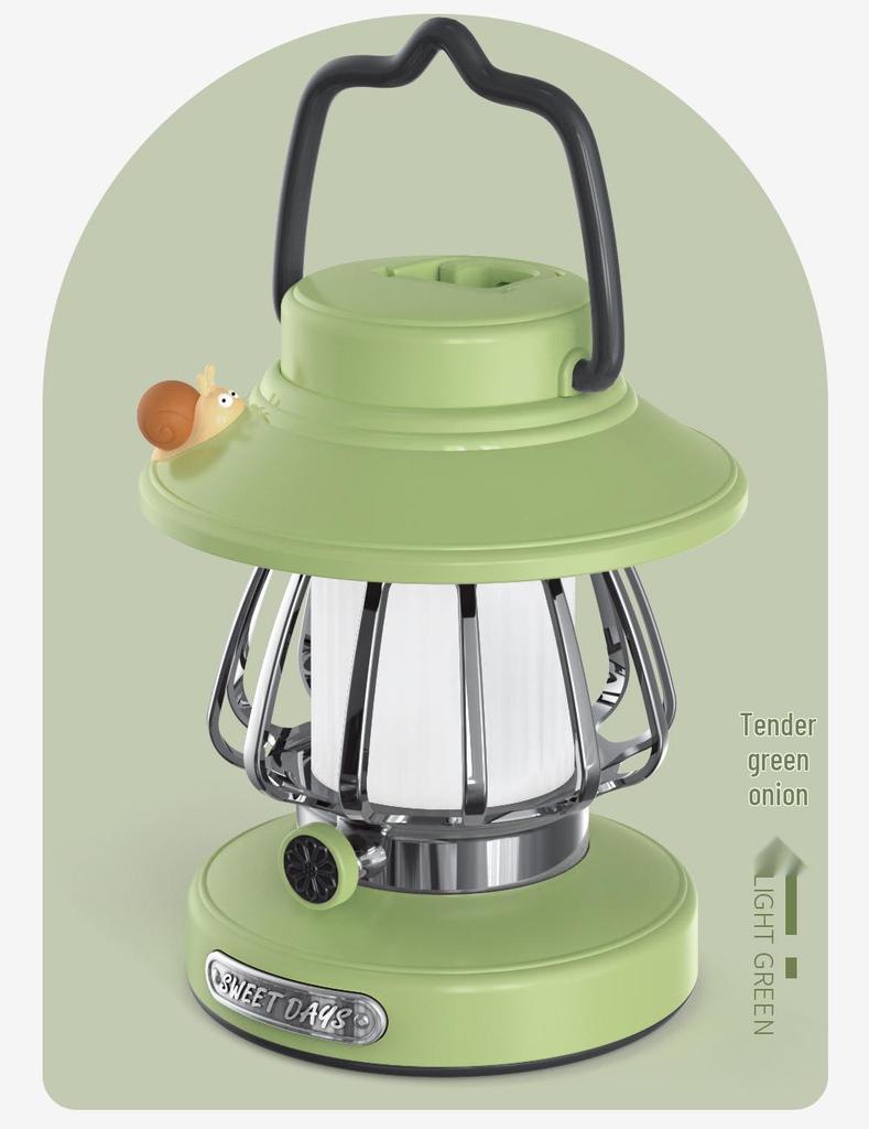 Portable Rechargeable Retro Camping Lantern - Handheld Tent Light & Creative Outdoor Atmosphere Lamp.