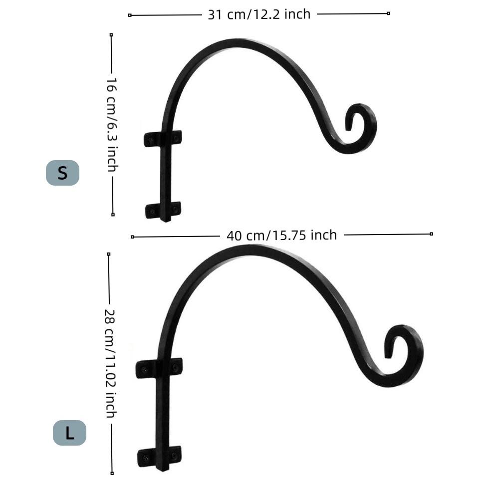 Heavy Duty Hanging Plant Brackets 12/16In Flower Basket Hooks Outdoor Wall Mount Outdoor Use