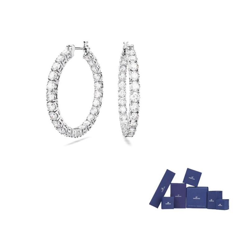 Swarovski Matrix hoop earring F-Original brand box серебряный