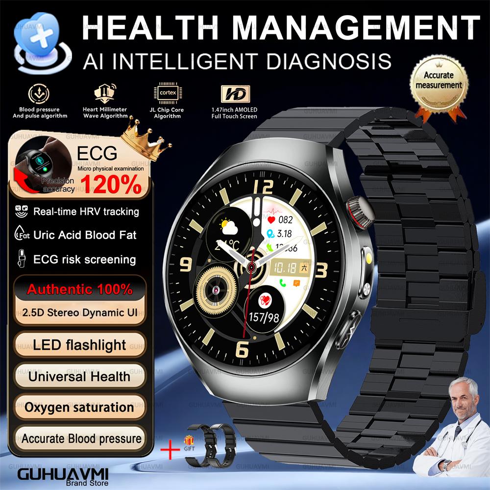 2026 Brand New Upgrade Health Check Smart Watch ECG Blood Lipid Uric Acid Body Fat Sports Waterproof Smart Watch For Man Women