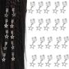 Gold & Silver Plated Dreadlock Hair Extension Rings - 20pcs Star Design DIY Accessory Set