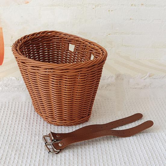 Sykkelkurv Stor kapasitet Sterk bærende Universal Enkel installasjon Håndvevd imitert rotting sykkelstyrekurv