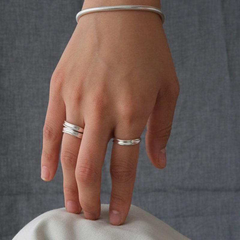 Another Layer Thin Wavy Ring (Silver925)