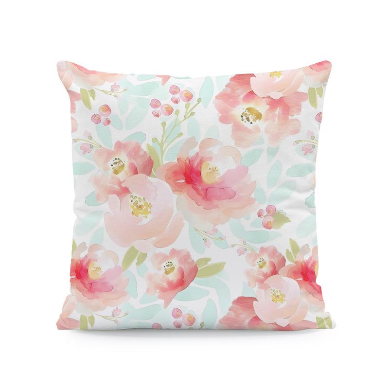 18x18 Watercolor Floral & Butterfly Pillow Cover for Spring/Summer Farmhouse Decor