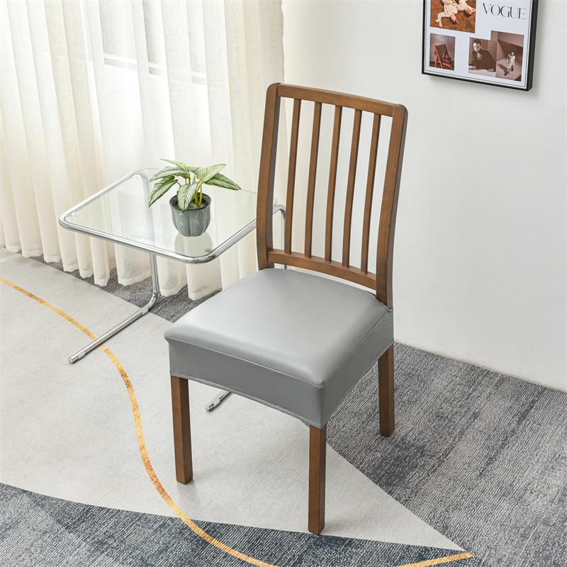 

1./2pcs PU Leather Chair Seat Covers Waterproof Dining Chair Slipcovers Stretch Upholstered Seat Case for Banquet Hotel Wedding 1pc