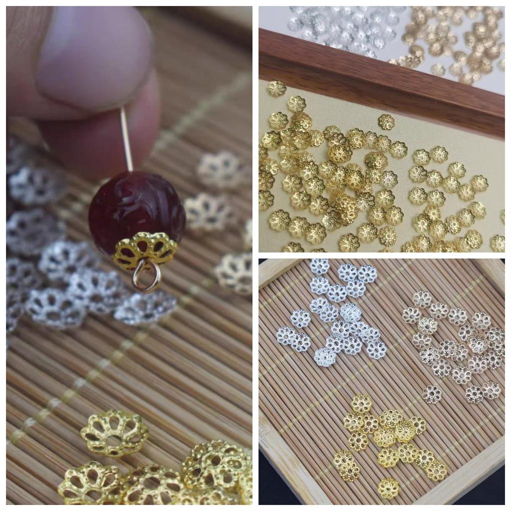 Approximately 190 Pieces of Flower Bead Tsumami Pearl Flower Accessory Craft Handmade DIY Supplies [Arti-Cipes] Seals, Caps, Zaiku, Buds, Fittings,