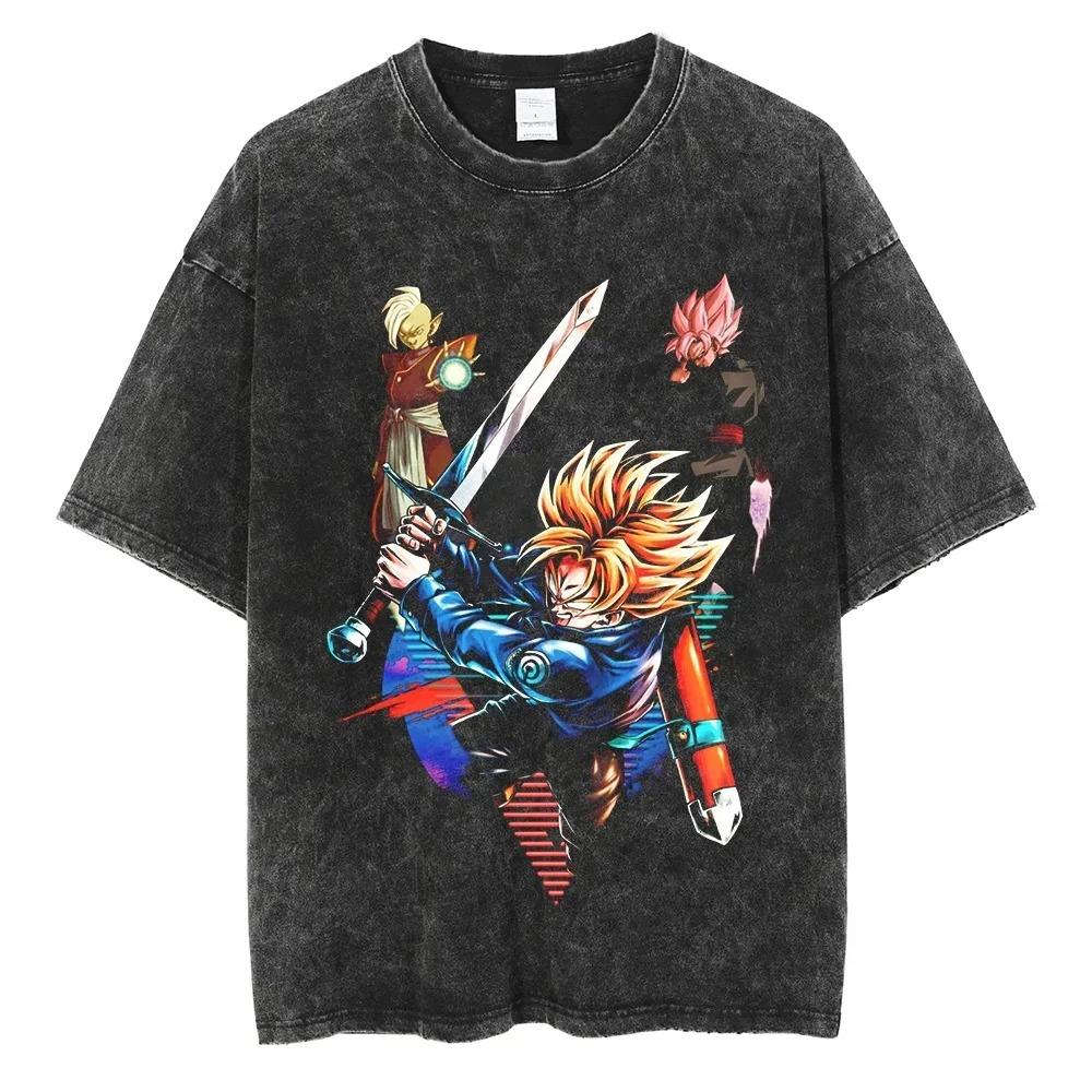 Dragon Ball Super Broly Vintage Washed Anime Print Oversized T-Shirt | Unisex Streetwear Top