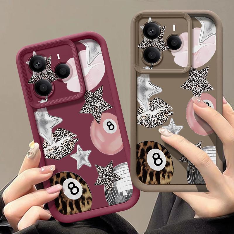Vintage Leopard Print Stars Billiards Case For Xiaomi Redmi Note 14 13 Pro 5G 4G 12 11 Funda Xiaomi 14T 13T 11T Pro Shockproof Bumper Silicone Cover