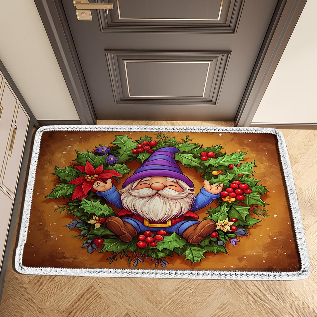 Christmas Welcome Doormat Entrance Door Mat Outdoor Front Room Rugs Hallway Carpet Floor Foot Bath Mat Washable