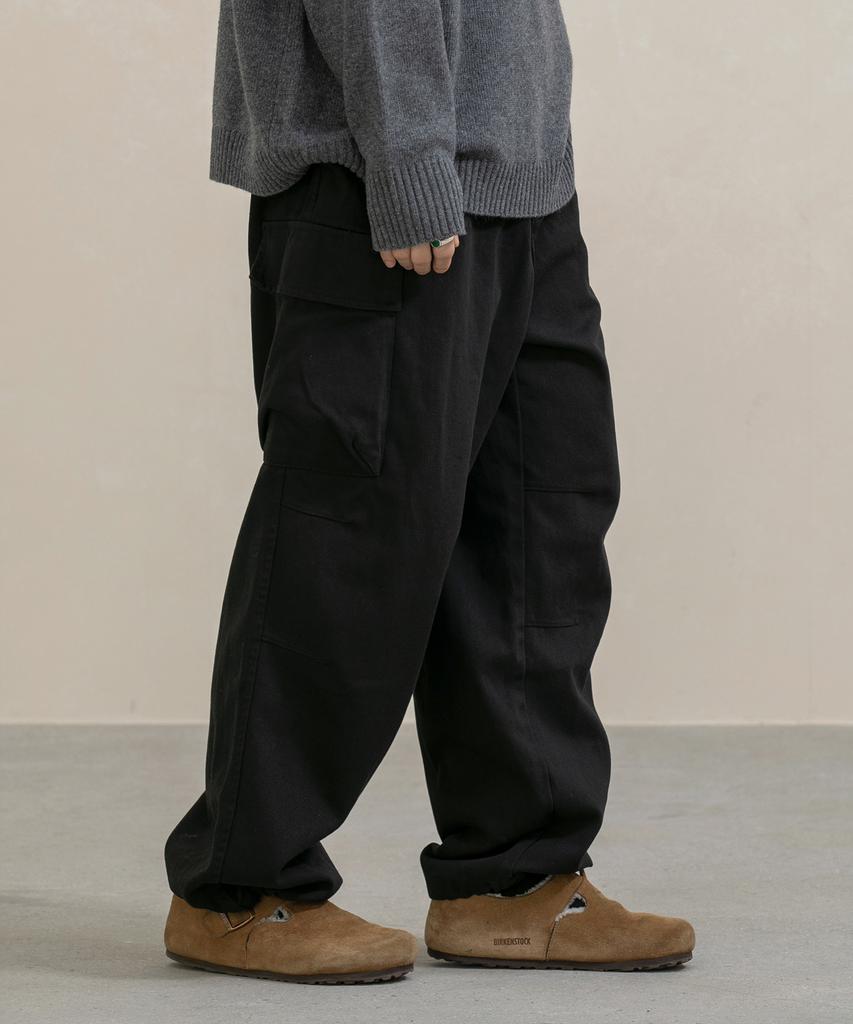 RUGGED HOUSE Parachute Side Cargo Wide Pants 2 Colors