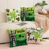 New Clover Pillowcase St. Patrick's Holiday Atmosphere Decoration Sofa Cushion Four-leaf Clover Pillowcase