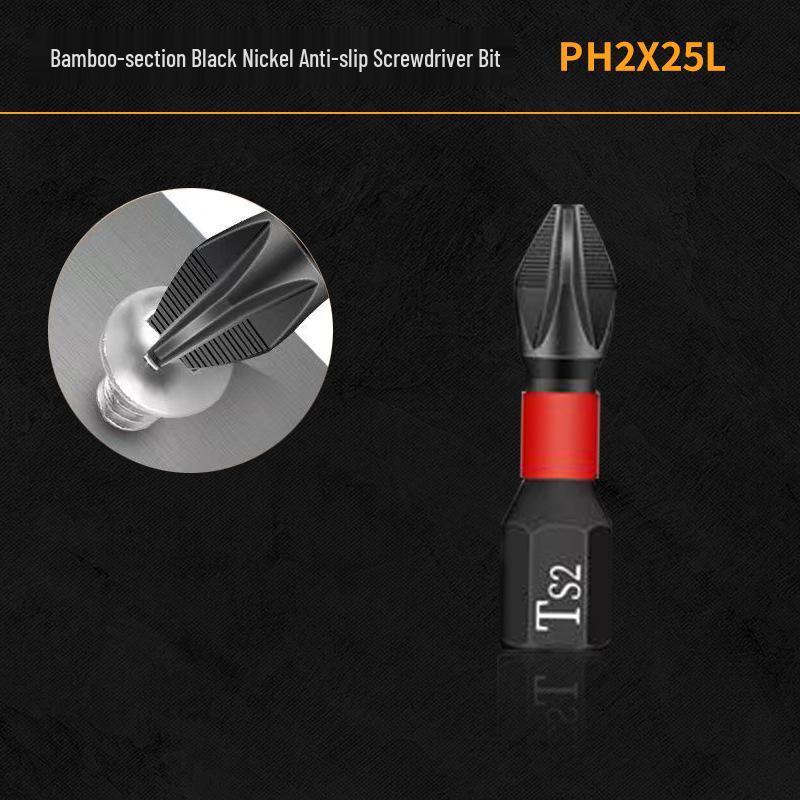 Shock-resistant Magnetic Phillips Screwdriver Bits with Anti-slip Teeth