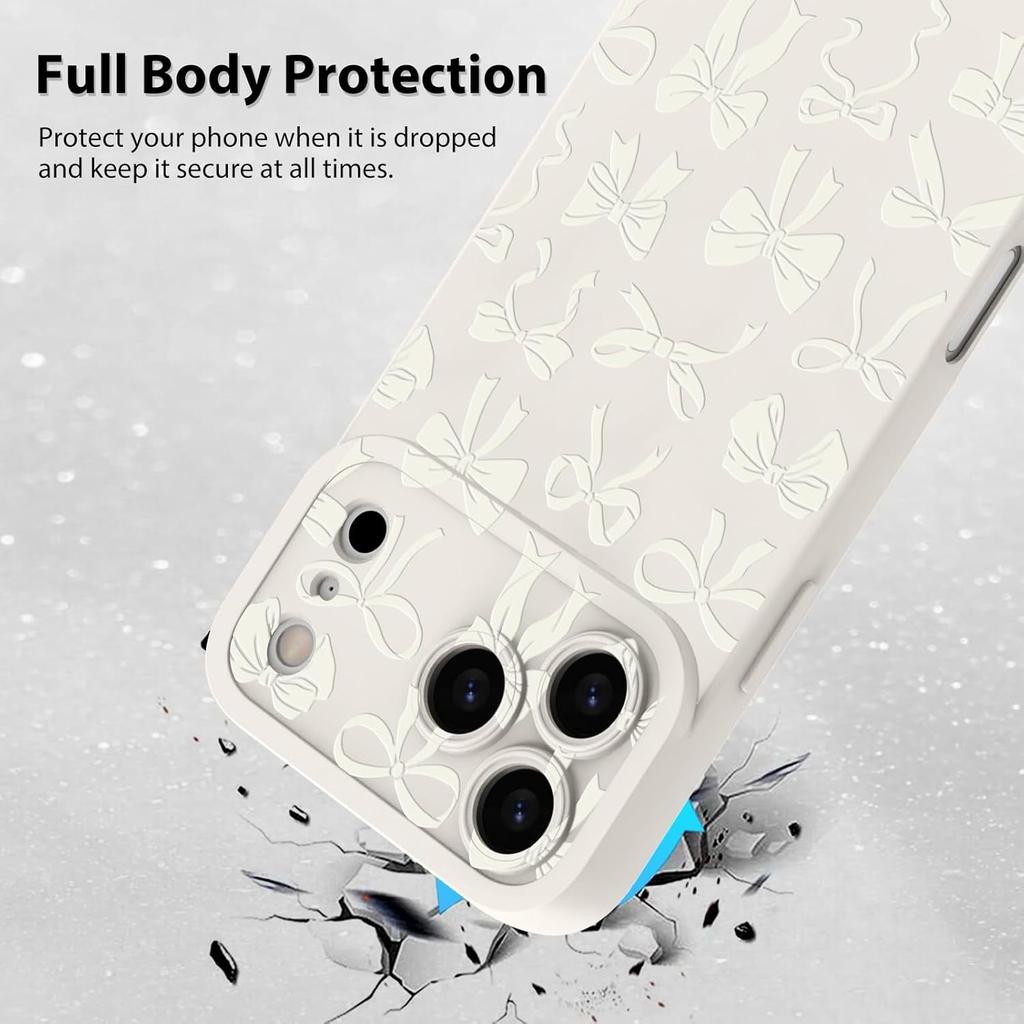 Simple High-end Bow Apple 17promax Mobile Phone Case Liquid Silicone Soft Case iPhone13 Protective Case