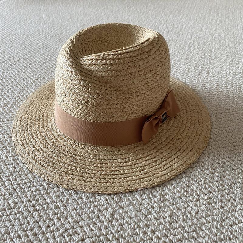 2024 Imported Raffia Top Hat Fashion Versatile Women'S Straw Hat Long-Term Spot Supply Factory Direct Supply Casual Versatile