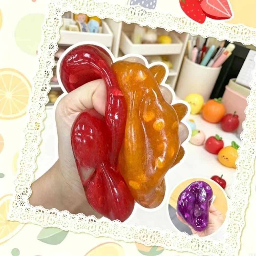 Stress Relief Fruit Stress Balls Soft Sugar Smoothie Ball Fun Fidget Squeeze Toy  Kids