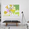 1700~1850 Mappa Vintage d'Europa Poster Storico per Studio Decorazione Murale, Mappa Politica Educativa del XVIII Secolo per Casa Aula Regalo di Geografia
