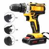 18 Torque Electric Impact Screwdriver Cordless Drill Power Tools Setting 2 Gear Speeds Adjustable Holes Drilling Machine