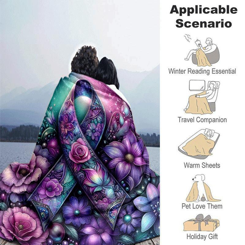 1pc Flower Printing Lightweight Flannel Blanket, Comfortable and Warm Blanket, for Camping Sofa Bed and Couch Office, Suitable for Gift Blank