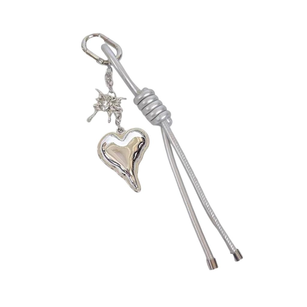 Ręcznie tkany skórzany brelok do kluczy w kształcie serca, akcent ze stopu, wisząca dekoracja, dodatek jubilerski do kluczy, toreb, na prezent