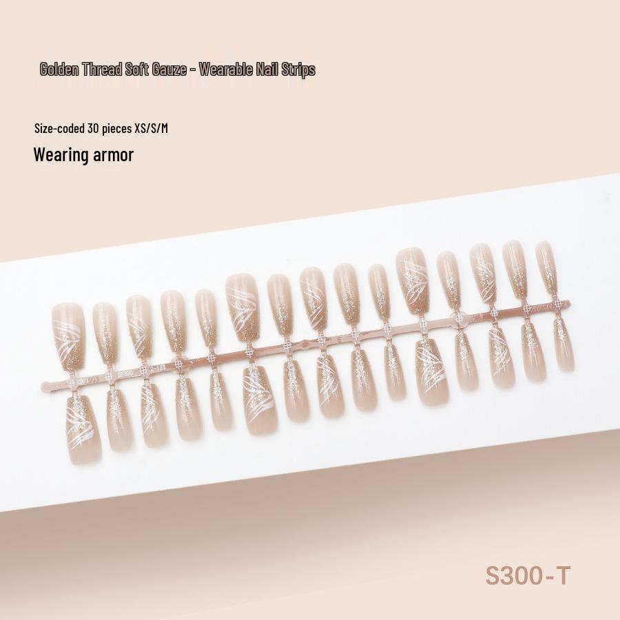 

Sparkle Gold Edge Butterfly Wearable Nails - Elegant, Skin-Brightening Nail Tips (30 Pieces)