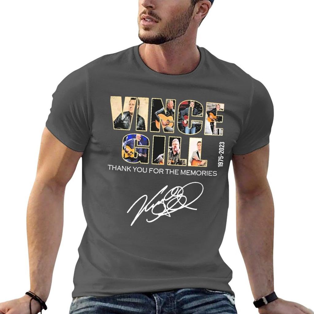 Vince Gill 19752023 Thank You For The Memories Signatures TShirt t shirt for Unisex cotton t shirts high quality TShirt