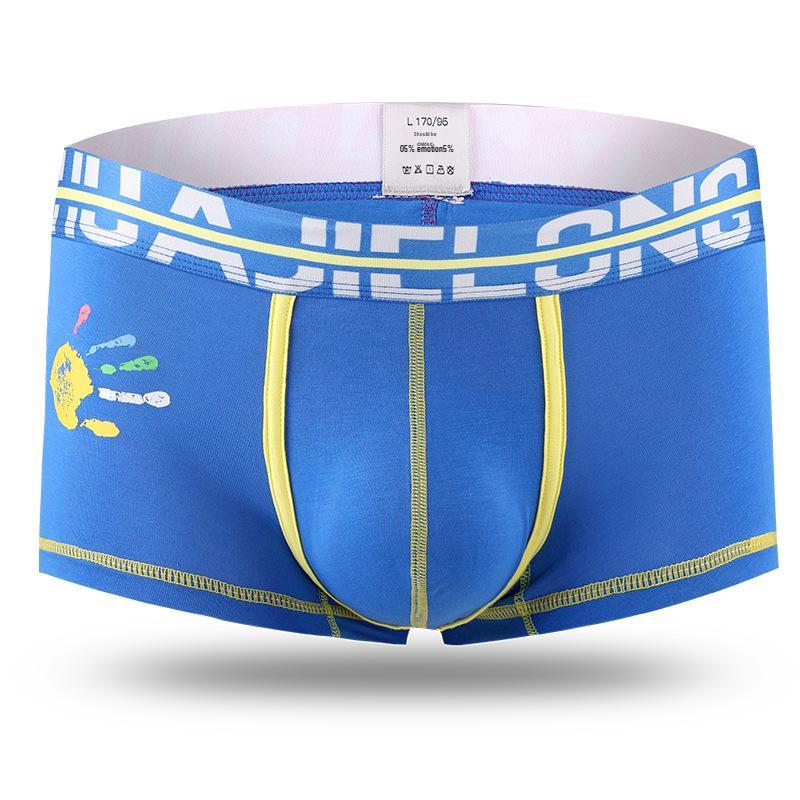 Topsun Men's Low Waist Breathable Cotton Boxer Briefs - Youth Fashion Printed Trunks