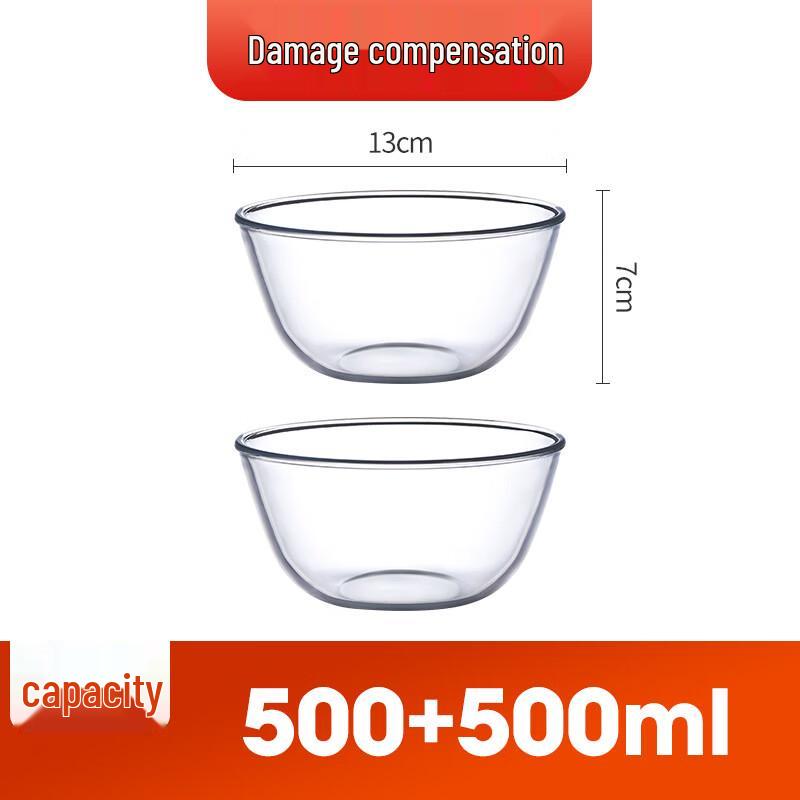 Xihe Thickened Transparent Glass Salad Bowl