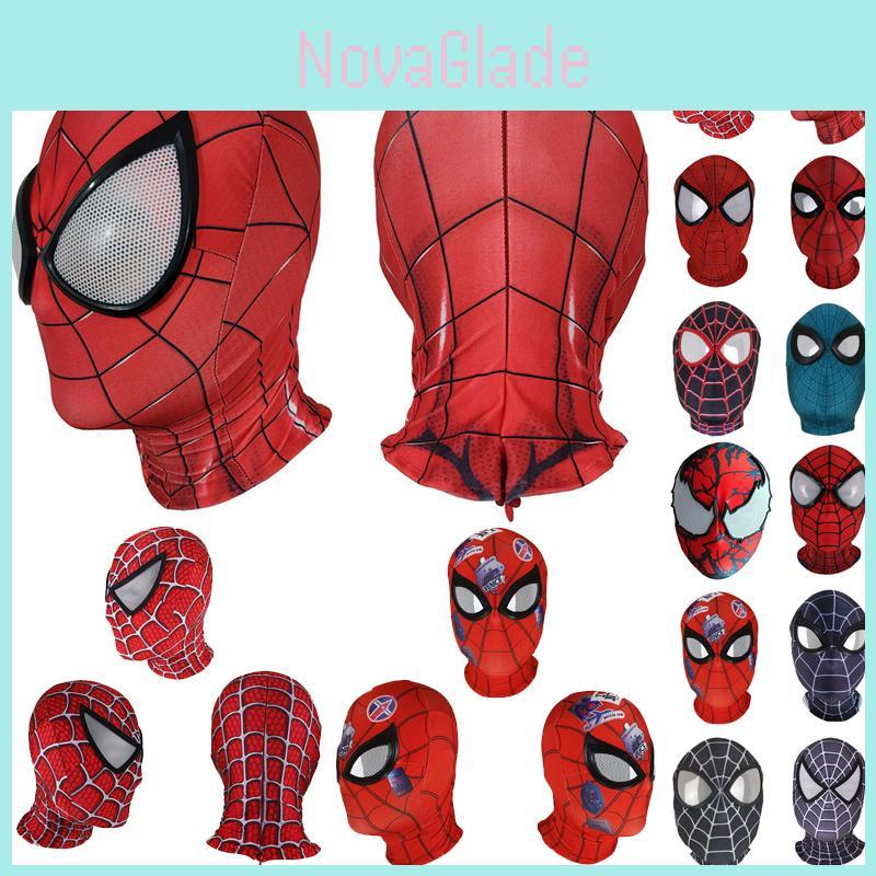 Spiderman Miles Morales Elastisk Mask Huvudskydd Kostym För Vuxna Cosplay-entusiaster