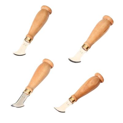 Stainless Steel Leather Stitching Groover Tool Wooden Handle Leather Craft Edging Creaser Tool For Belt Wallet Crafting