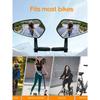 Bike Mirror, Bicycle Mirror for Handlebar Mount, Scratch Resistant Glass Lens Large Bar End Bike Rear View Mirror for E-bike, Mo
