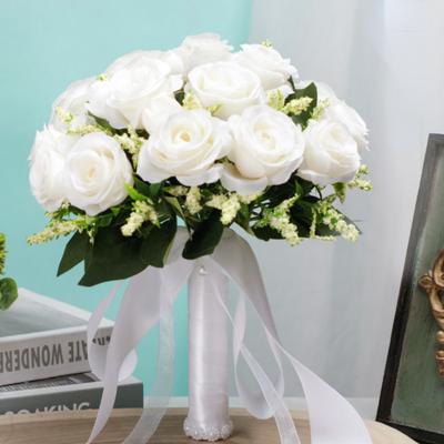Champagne Wedding Bouquet for Bride Bridesmaid Artificial Roses Bouquet for Wedding Church Home Decoration, Gifts