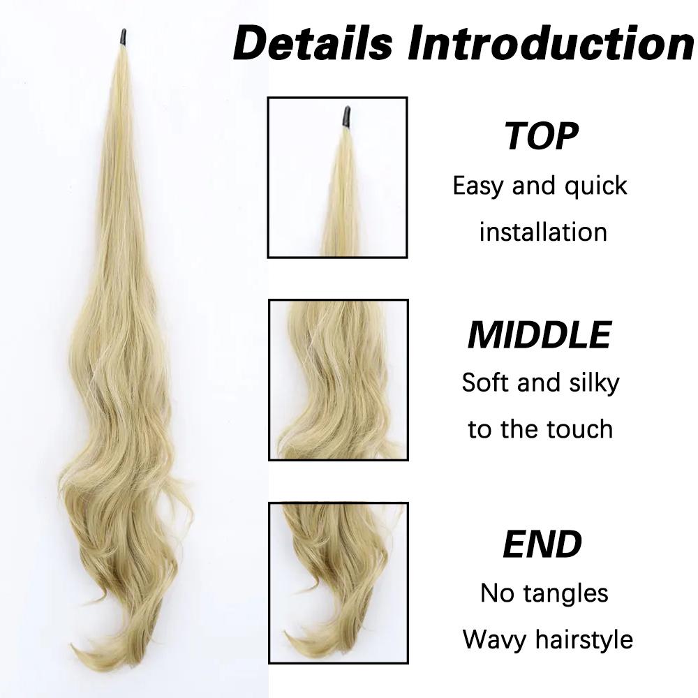 MERISIHAIR Synthetic Flexible Wrap Around Ponytail Hair Extensions Long Wavy Ponytail Pretty Hair Ponytails