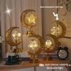 LED Wrought Iron Star Moon Night Light - Holiday Decoration Table Lamp for Bedroom Ambiance