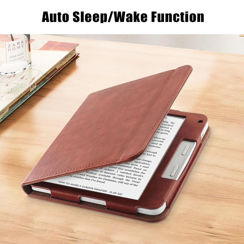 For Kobo Libra 2/Libra Colour Case PU Leather E-Reader Protective Cover Auto Sleep/Wake