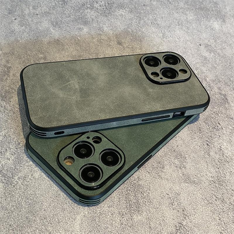 Die Retro-Wildledertextur ist geeignet für Apple 14promax Handyhüllen, iPhone13 Business 12 Sturzsichere 11 Schutzhüllen