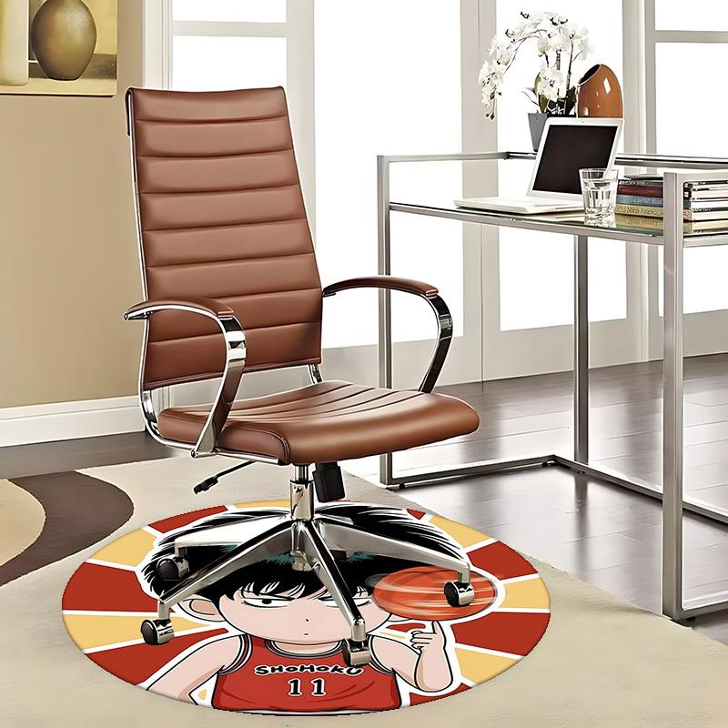 1pc Slam Dunk Anime Design Round Carpet - Shohoku Basketball Team Chair Mat