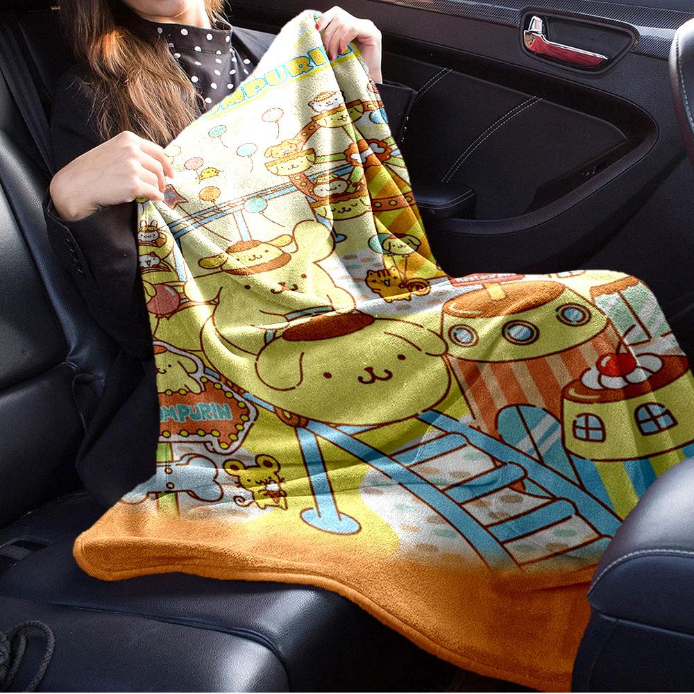 1pc Flannel Pompompurin, Carnival, CuteThrow Blanket, Cartoon Truck Pattern Printed Blanket, Warm Cozy Soft Blanket For Couch Bed Sofa Car O