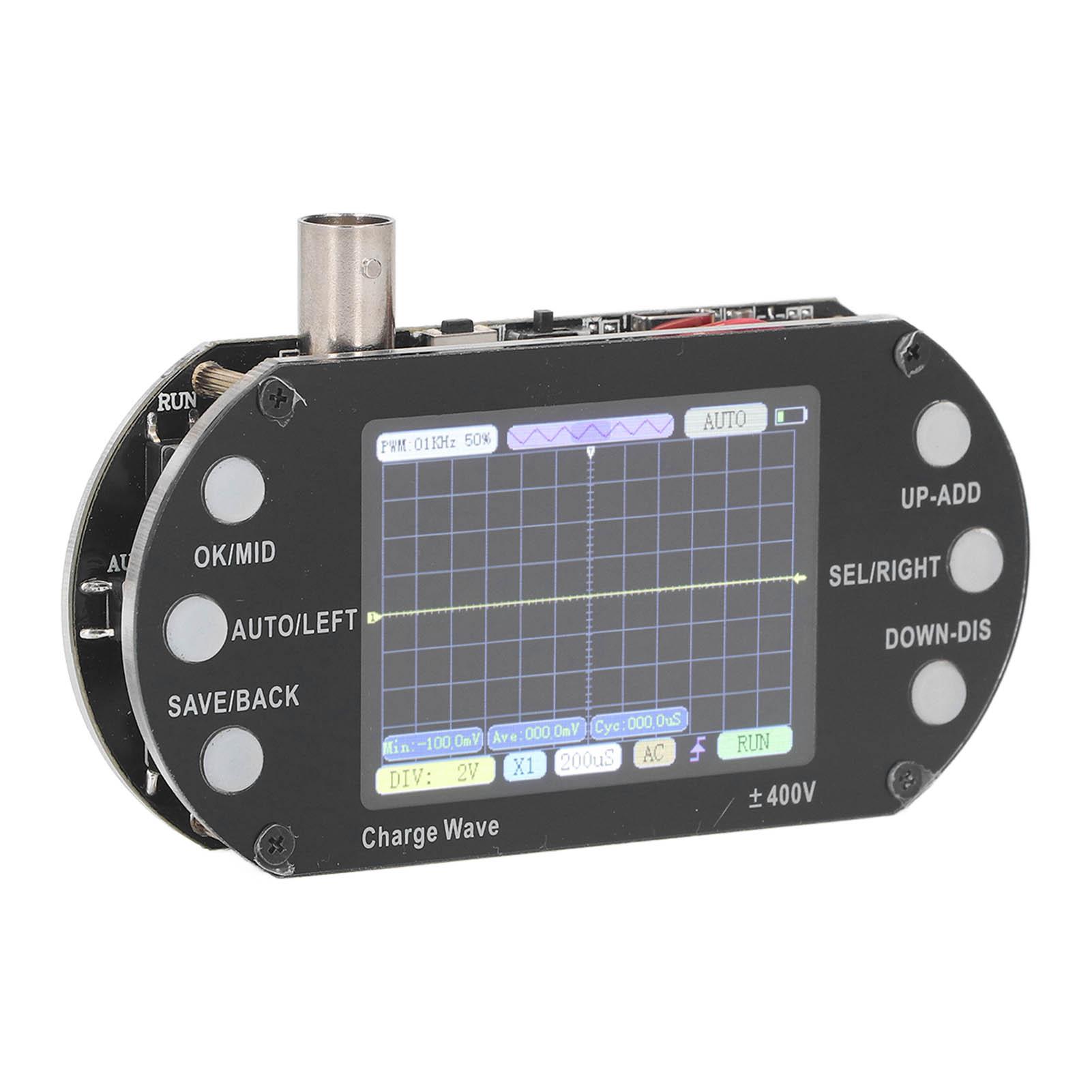 

Digital Oscilloscope 2.5MHz Sampling 2.4in TFT Display 320x240 Resolution Signal Waveform Transistor