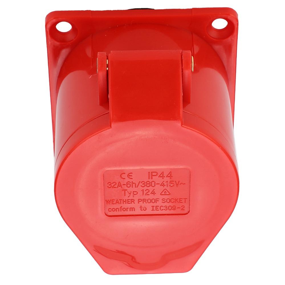 4 Pin 32A Industrial Power Connector 380‑415V 3P+E Industrial Plug 3Phase IP44 Waterproof Plug Coupler Heavy Duty Equipment