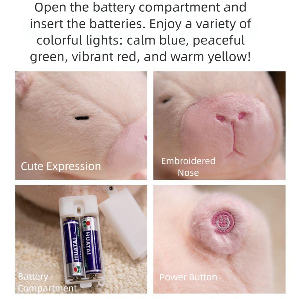 Luminous Lighted Capybara Plush Toy Soft Light Cartoon Capybara Doll  Kids Gift