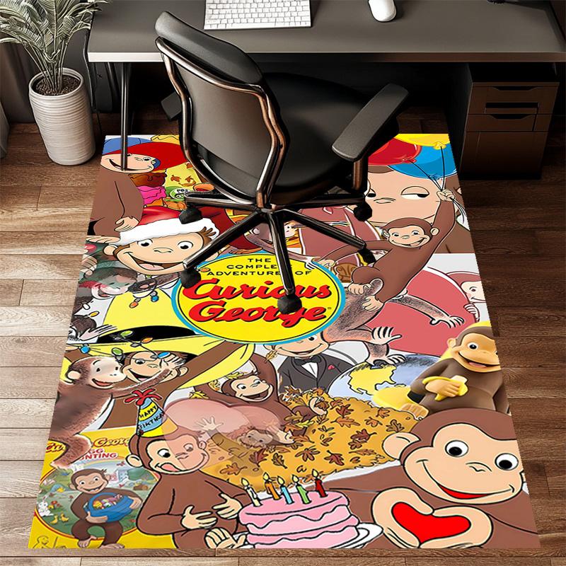 1pc Curious George (5) Design Printed Area Rug Carpet for Bedroom Living Room Home Decor Rugs Mat Non Slip Mat Rug for Bedside