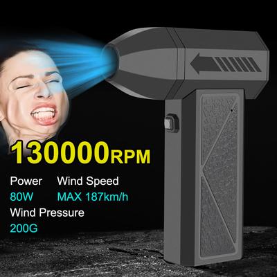 Spolverino ad Aria Elettrico Portatile 80W 130000GIRI/MIN Strumento Soffiatore per Pulizia Soffio Potente Soffiatore Neve Auto Accessori Auto Tipo Turbo Jet Ventola Ricarica Type-C