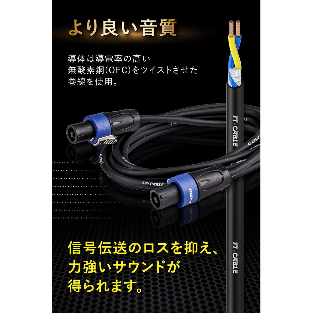 [FT-CABLE] Lautsprecherkabel [Lautsprecherkabel, das schwer zu brechen ist]Lautsprecher [Anschluss von Leistungsverstärker, Subwoofer, Lautsprecher usw.] (Lautsprecherkabel 3m)