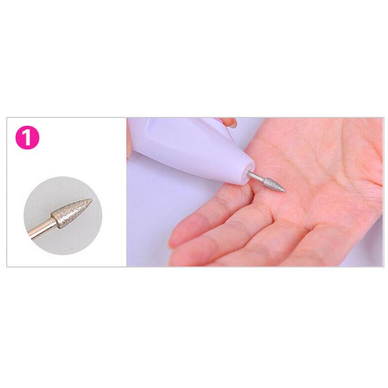 1 Set 5 Bits Professional Electric Nail Drill Kit Set Battery Manicure Pedicure Grinding Burnishing